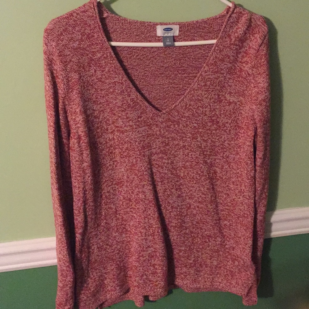 Burnt orange V neck sweater